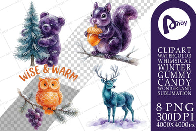 Sublimation Watercolor Enchanted Gelatin Forest Animals Sublimation artnoy 