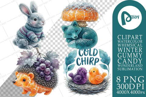 Sublimation Watercolor Enchanted Gelatin Forest Animals Sublimation artnoy 