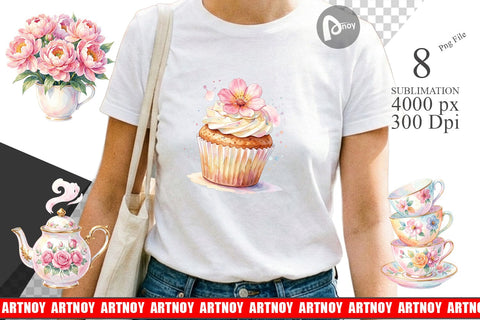 Sublimation Watercolor Floral Mother Day Tea Sublimation artnoy 