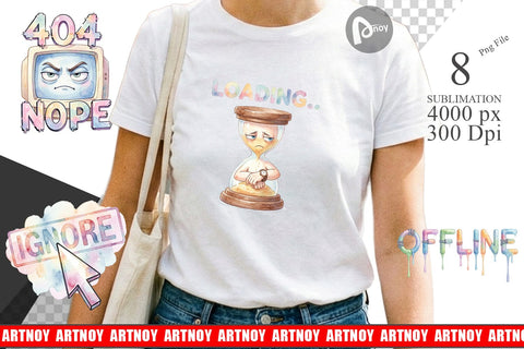 Sublimation Watercolor Funny 90s Tech Quotes Sublimation artnoy 