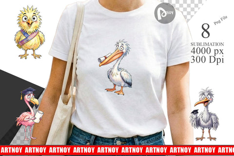 Sublimation Watercolor Funny Animal Graduation Sublimation artnoy 