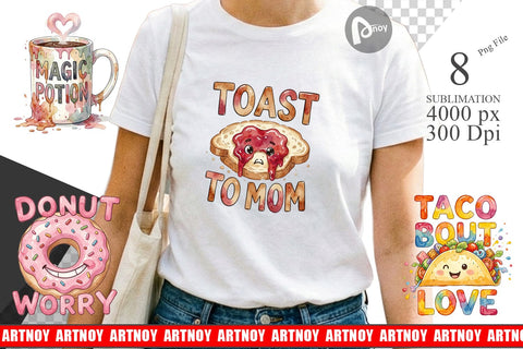 Sublimation Watercolor Funny Foodie Mom Puns Art Quotes Sublimation artnoy 