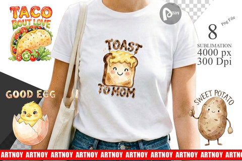 Sublimation Watercolor Funny Foodie Mom Puns Art Sublimation artnoy 
