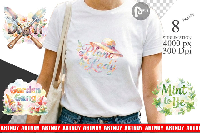 Sublimation Watercolor Funny Punny Garden Quotes Sublimation artnoy 