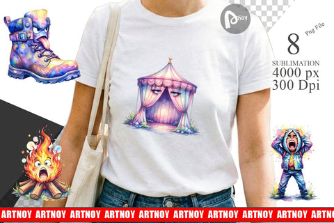 Sublimation Watercolor Funny Sarcastic Camping Gear Sublimation artnoy 