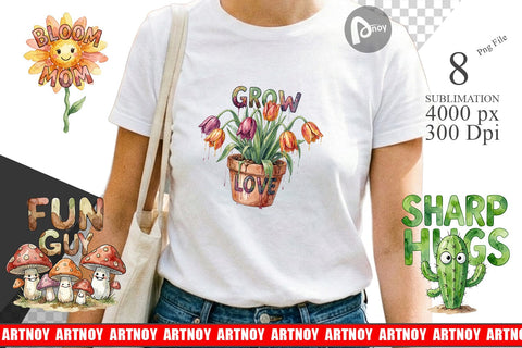 Sublimation Watercolor Funny Wonky Floral Mom Art Quotes Sublimation artnoy 