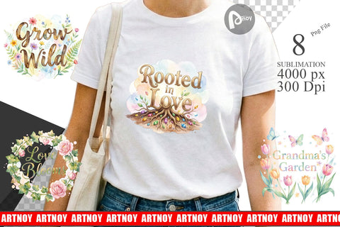 Sublimation Watercolor Grandma Garden Love Quotes Sublimation artnoy 