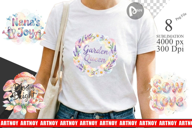 Sublimation Watercolor Grandma Garden Love Quotes Sublimation artnoy 