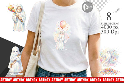 Sublimation Watercolor Grumpy Anti Social Ghost Sublimation artnoy 