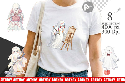 Sublimation Watercolor Grumpy Ghost Home Disasters Sublimation artnoy 