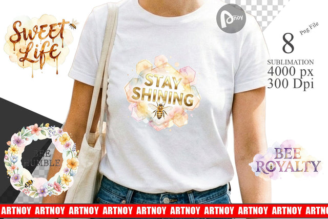 Sublimation Watercolor Honeycomb Bee Motivation Quotes Sublimation artnoy 