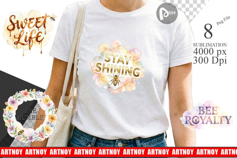 Sublimation Watercolor Honeycomb Bee Motivation Quotes Sublimation artnoy 