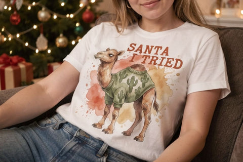 Sublimation Watercolor Humorous Desert Holiday Toon Animals Sublimation artnoy 