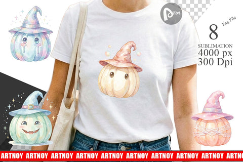 Sublimation Watercolor Pastel Fairytale Witch Hat Sublimation artnoy 