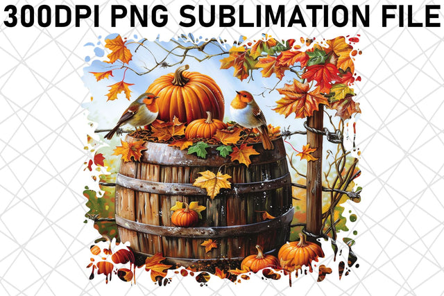Sublimation: Watercolor Print Autumn Scene PNG Sublimation afrosvg 