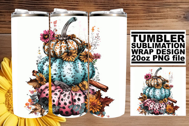 Sublimation Watercolor Pumpkin Wrap 20oz Sublimation afrosvg 