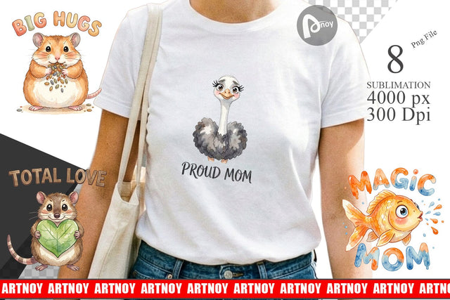 Sublimation Watercolor Quirky Ugly Cute Animal Mom Sublimation artnoy 