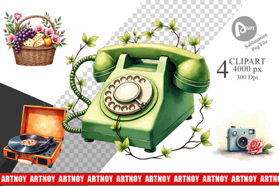 Sublimation Watercolor Retro Picnic & Pastimes 70s Lifestyle Sublimation artnoy 