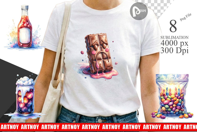 Sublimation Watercolor Sarcastic Camp Food Snacks Sublimation artnoy 