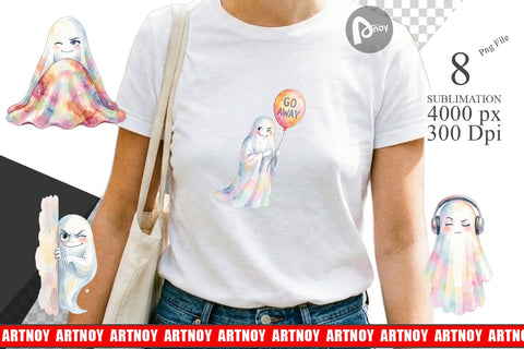Sublimation Watercolor Sarcastic Introvert Ghost Sublimation artnoy 