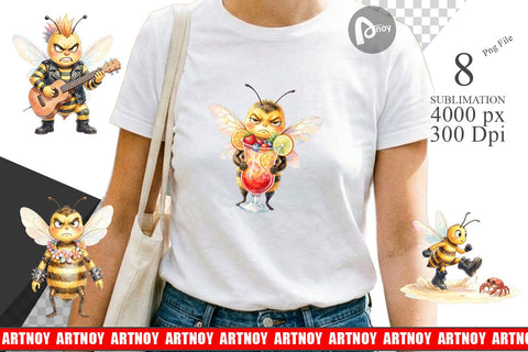 Sublimation Watercolor Sarcastic Rocker Bee Tropical Sublimation artnoy 