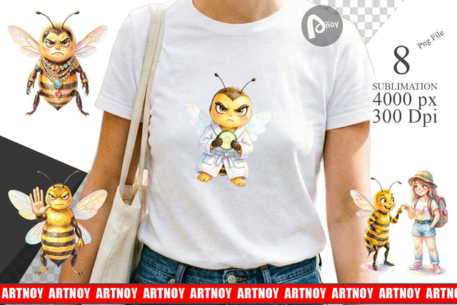 Sublimation Watercolor Sassy Queen Bee Vacation Art Sublimation artnoy 