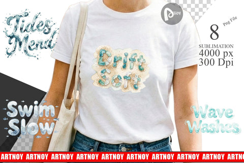 Sublimation Watercolor Tidal Fluid Blue Affirmations Sublimation artnoy 