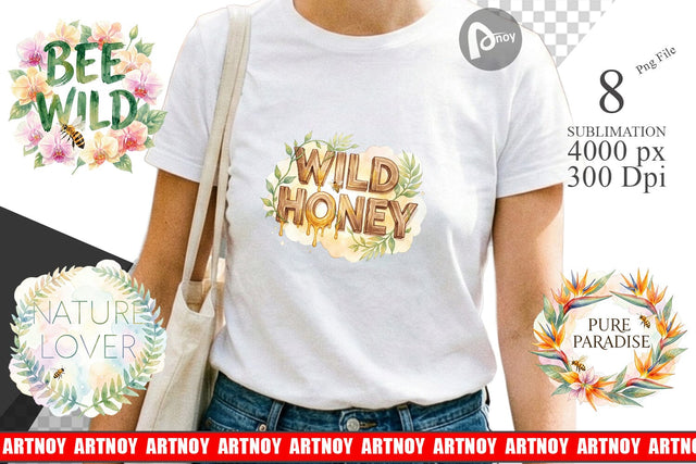 Sublimation Watercolor Tropical Aloha Bee Quotes Sublimation artnoy 