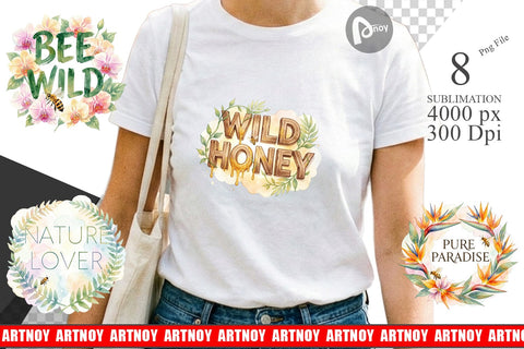 Sublimation Watercolor Tropical Aloha Bee Quotes Sublimation artnoy 