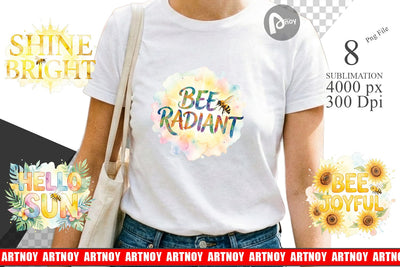 Sublimation Watercolor Tropical Sunshine Bee Quotes Sublimation artnoy 