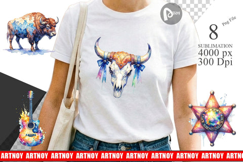 Sublimation Watercolor Western Cowgirl Sublimation artnoy 