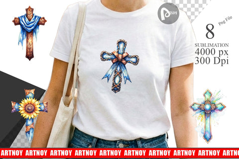 Sublimation Watercolor Western Cross Sublimation artnoy 