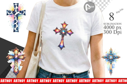 Sublimation Watercolor Western Cross Sublimation artnoy 