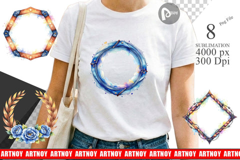 Sublimation Watercolor Western Frame Sublimation artnoy 