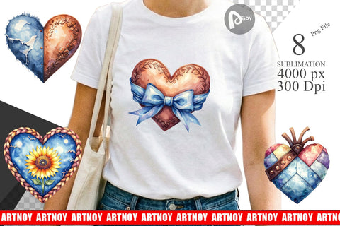 Sublimation Watercolor Western Heart Sublimation artnoy 