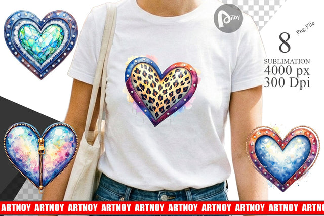 Sublimation Watercolor Western Heart Sublimation artnoy 