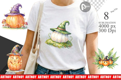 Sublimation Watercolor Whimsical Woodland Witch Hat Sublimation artnoy 