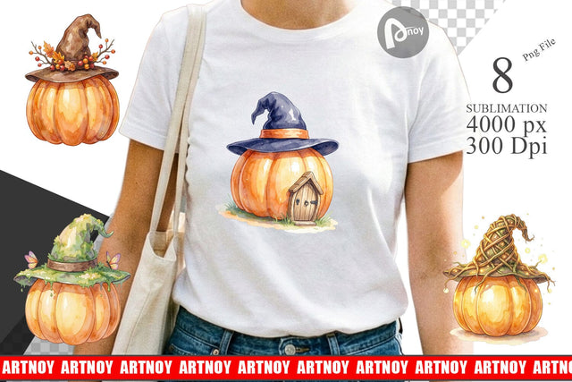 Sublimation Watercolor Whimsical Woodland Witch Hat Sublimation artnoy 