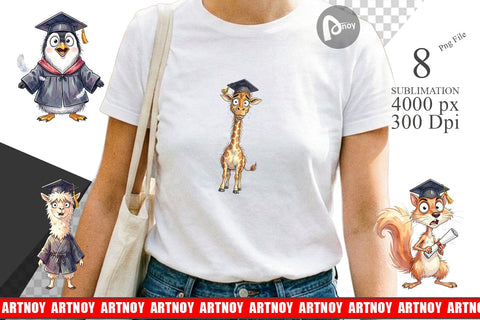 Sublimation Watercolor Wild Animal Graduation Party Sublimation artnoy 