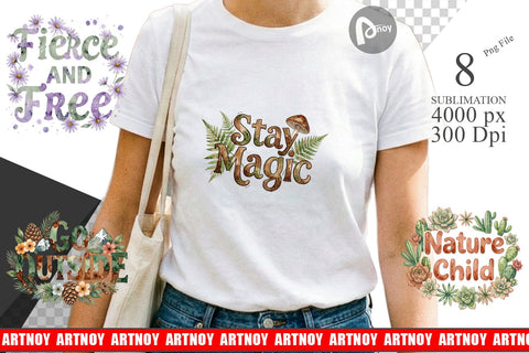 Sublimation Watercolor Wildflower Boho Growth Quote Sublimation artnoy 