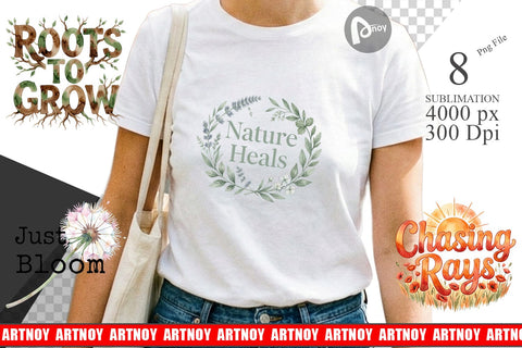 Sublimation Watercolor Wildflower Boho Growth Quote Sublimation artnoy 