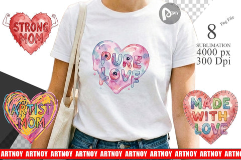 Sublimation Watercolor Wonky Imperfect Heart Art Quotes Sublimation artnoy 