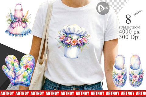 Sublimation Whimsical Apron & Chef Hat Sublimation artnoy 