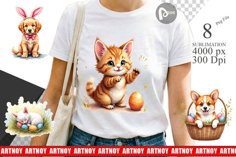 Sublimation Whimsical Easter Pets Sublimation artnoy 