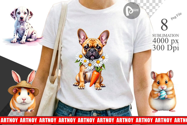 Sublimation Whimsical Easter Pets Sublimation artnoy 