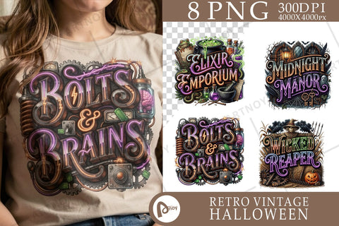 Sublimation Wicked Vibrant Neon Retro Halloween Typography Sublimation artnoy 