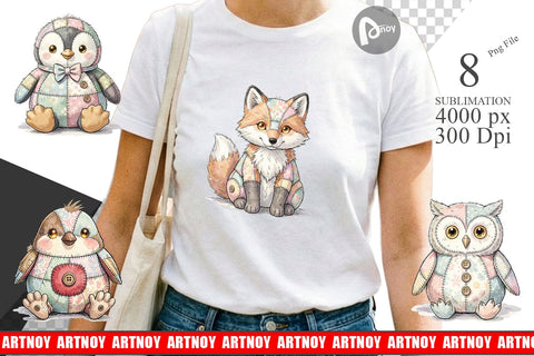 Sublimation Winter Woodland Patchwork Watercolor Sublimation artnoy 