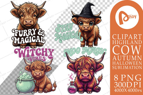 Sublimation Witchy Magic Potion Highland Cows Quotes Sublimation artnoy 
