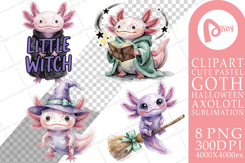 Sublimation Witchy Wizard Pastel Goth Axolotls Sublimation artnoy 