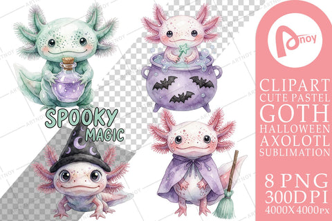 Sublimation Witchy Wizard Pastel Goth Axolotls Sublimation artnoy 